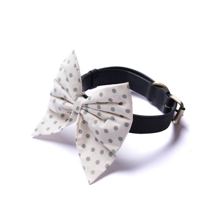 Sailor Bow - Polka Dot Green for wholesale by The Paws