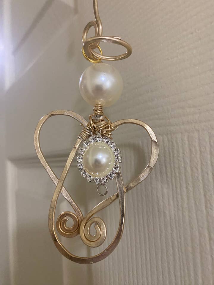 Pearl Angel Ornaments for wholesale by Angela Catirina Jones
