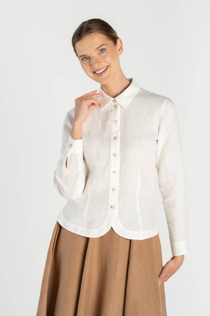 Son de Flor - Wholesale Button Down Shirt - Women's - Frida – Linen Shirt with Sharp Collar11