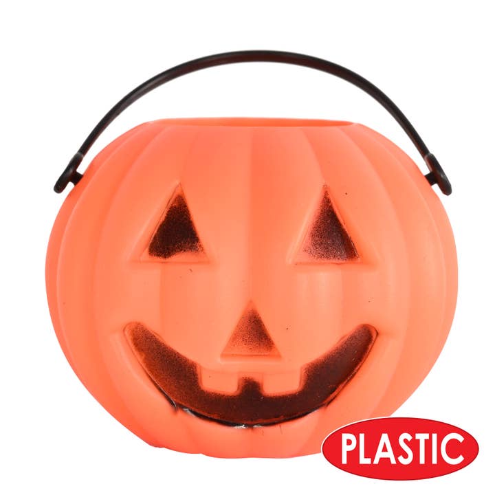 Beistle - Wholesale Bucket/Pail - Kids - Plastic Miniature Pumpkin 3" x 2¾" Buckets, 6 per pack,