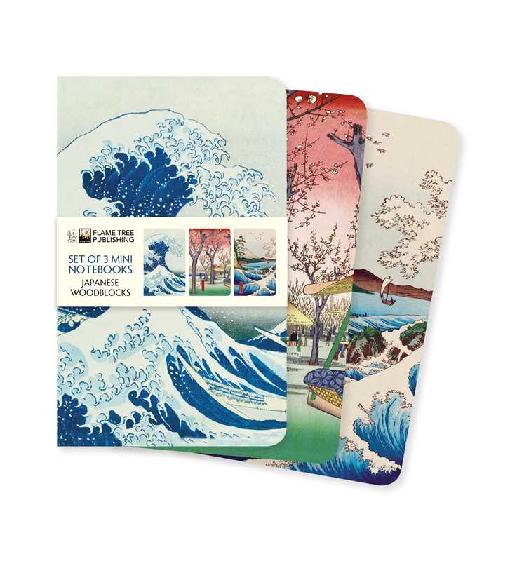 Simon & Schuster - Wholesale Notebook - Japanese Woodblocks Set of 3 Mini Notebooks by