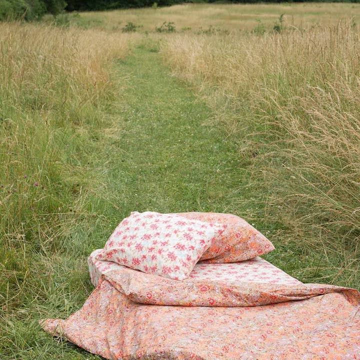 Noemie duvet cover - Bedding - flowers - orange for wholesale on Faire4