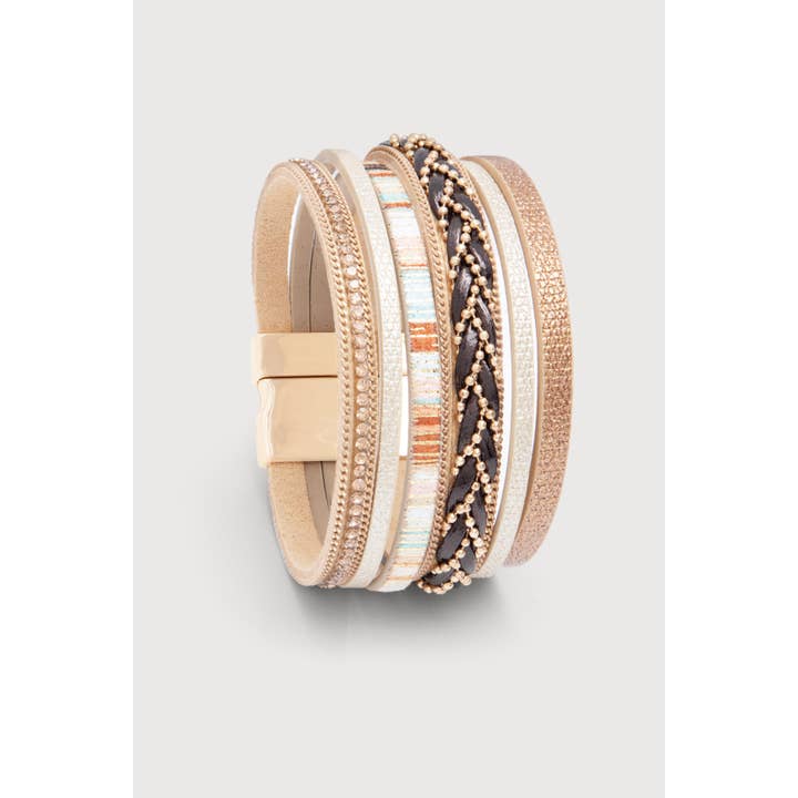 SAACHI - Wholesale Woven/Braided Bracelet - Saachi Braided Leather Multi Strand Bracelet2