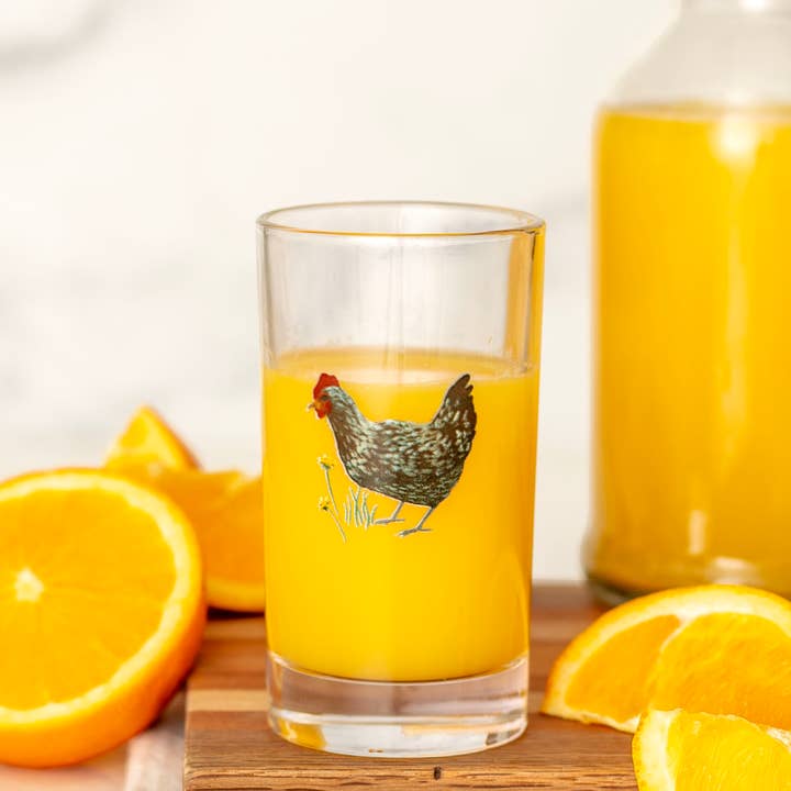 1canoe2 | One Canoe Two Paper Co. - Wholesale Drinking Glass/Cup - Plymouth Rock Chicken Mini Juice Glass