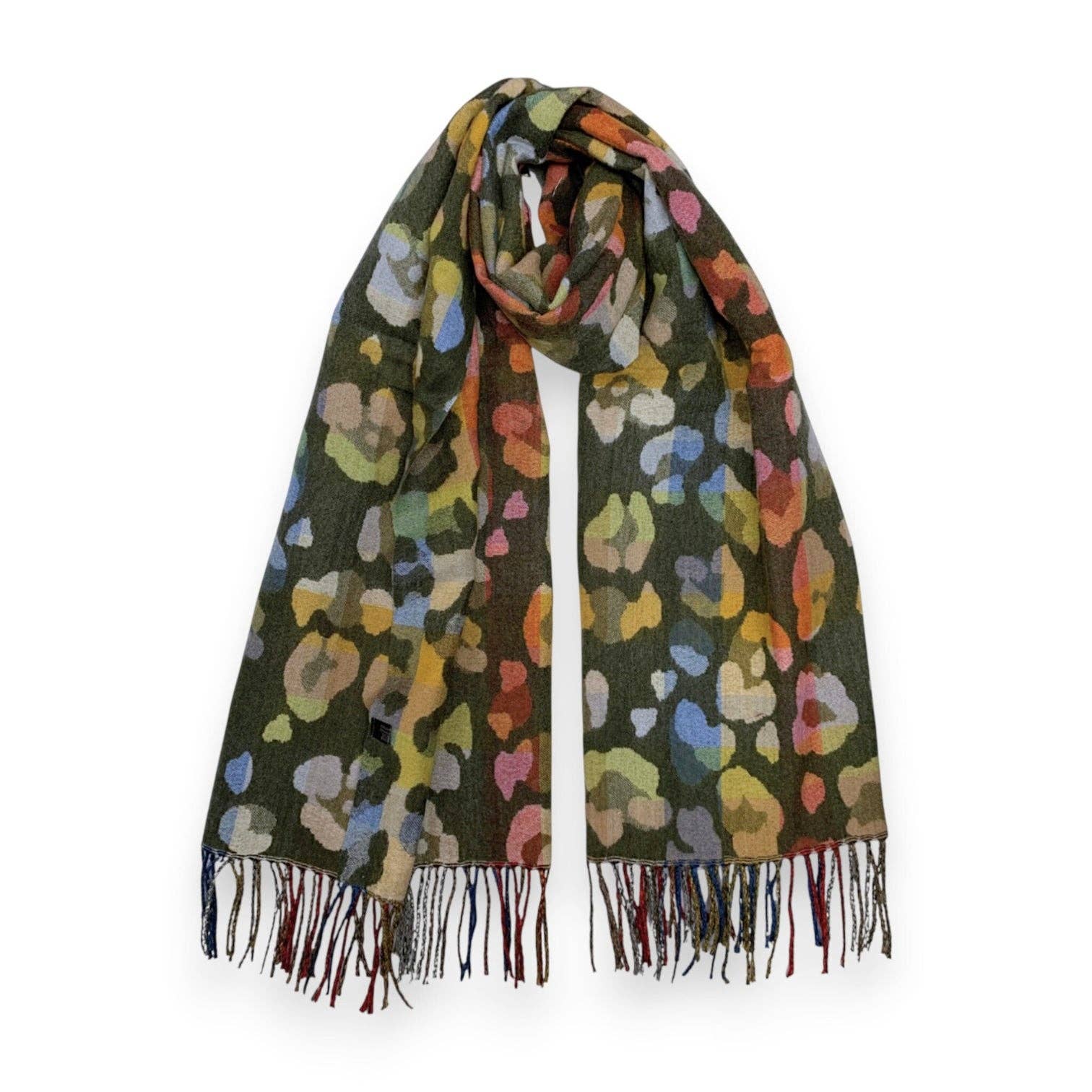 Lili Scarves (US Duty Free) - Wholesale Sjaal - Dames - Regenboog Luipaardprint Kasjmiermix Wintersjaal14