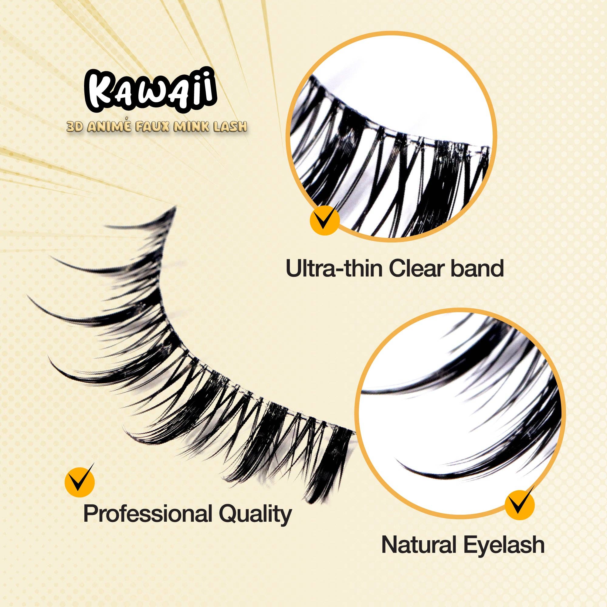 Laflare - Wholesale False/Fake Eyelashes - Kawaii 3D Anime Faux Mink Lash | Manga Lashes | Japanese Style Cosplay Lashes | Spiky 8D Wispy False Eyelashes Full Strip Doll Lashes.9