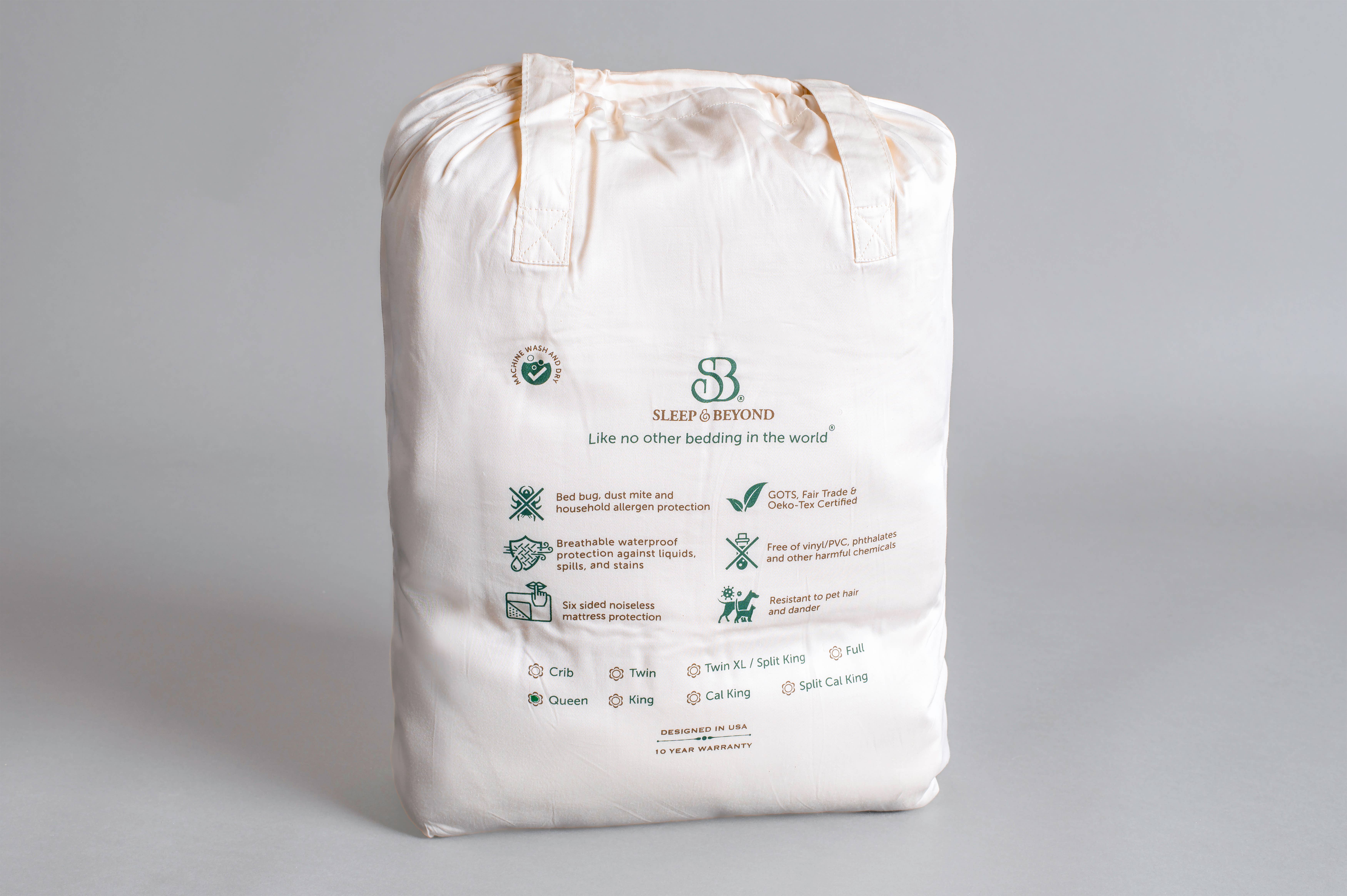 Sleep & Beyond - Venta al por mayor Cubrecolchones/protectores de colchones - Funda de colchón impermeable 100% algodón orgánico7