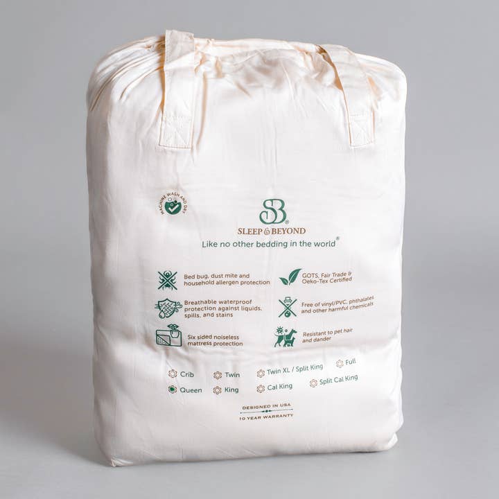 Sleep & Beyond - Venta al por mayor Cubrecolchones/protectores de colchones - Funda de colchón impermeable 100% algodón orgánico7