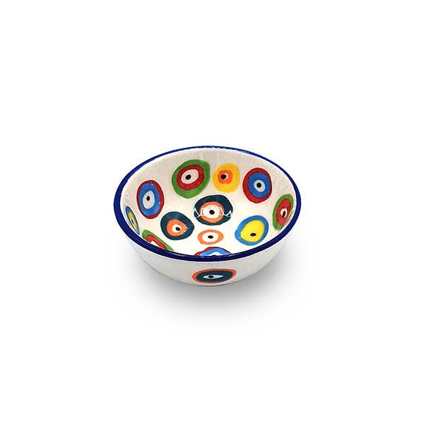 JUMI - Wholesale Serve Bowl - Assorted Small Ceramic Bowl Multi Eye Multicolor Hand Made