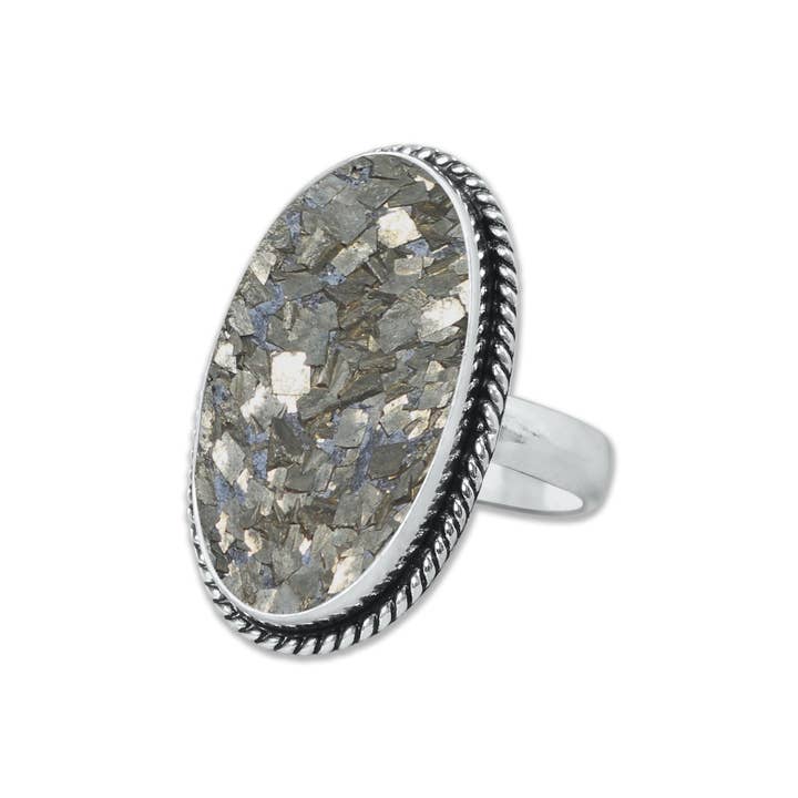 Handmade Jewels - Wholesale Cocktail/Statement Ring - Pyrite Druzy Rings – Handmade, Silver-Plated, Sparkling Natural Stone (Made to Order)21
