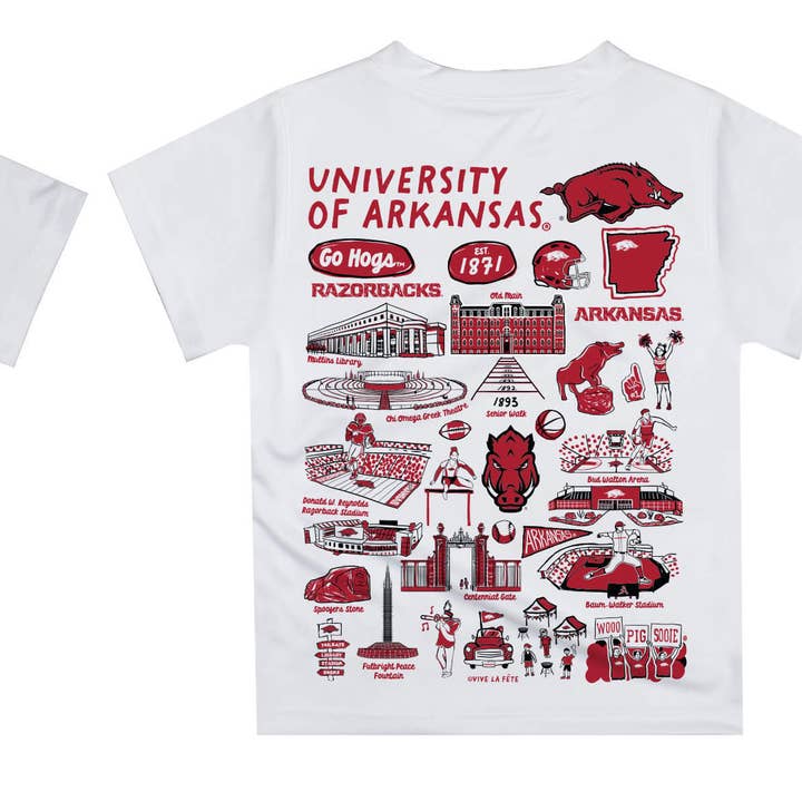 Vive La Fete - Wholesale Screen Printed T-Shirt - Kids - Arkansas Razorbacks Hand Sketched Impressions Boys T-Shirt8