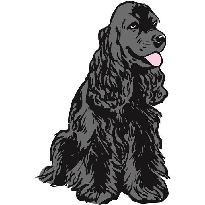 RAN-53 Cocker Spaniel, impression artistique noire pour la vente par Rigel Paper