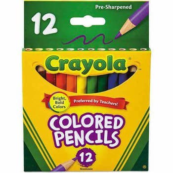 Crayola 12 Count Colored Pencils, Short 