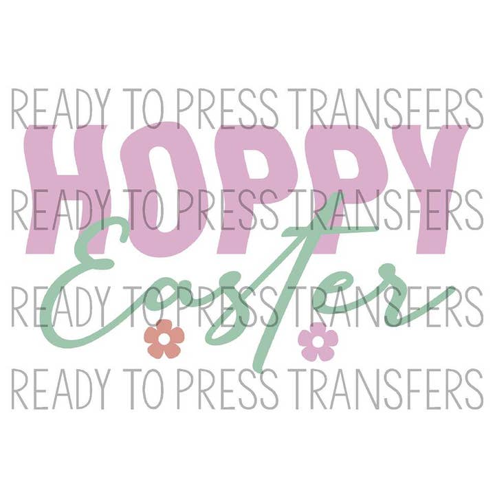 Hoppy Easter Sublimation Transfer T372 for wholesale by BreezePrintCo