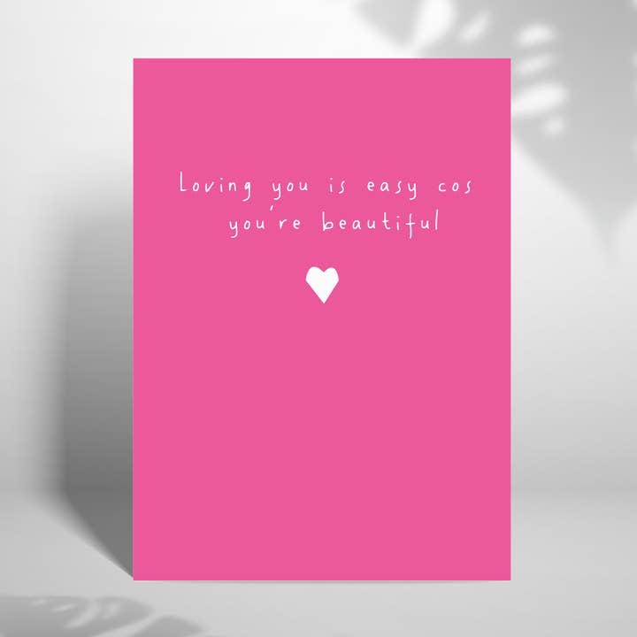 Carte de Saint-Valentin 5 x 7 pouces Loving You Is Easy pour la vente par Laura Lonsdale