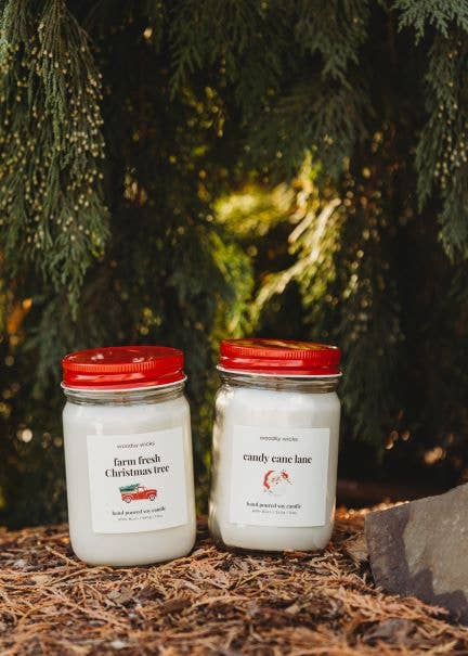 Woodsy Wicks - Vendita all'ingrosso Candela in vasetto - Candela natalizia Farmhouse 100% cera di soia, stoppino in legno o cotone9