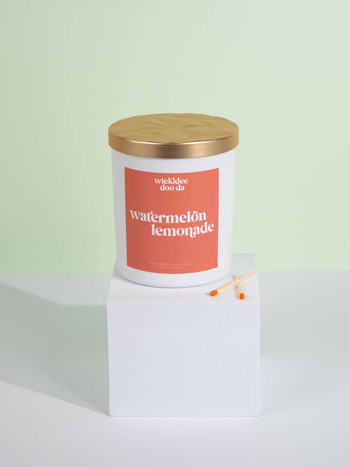 Vandmelon Lemonade Soy Candle | Large for engroshandel hos Wickidee Doo Da