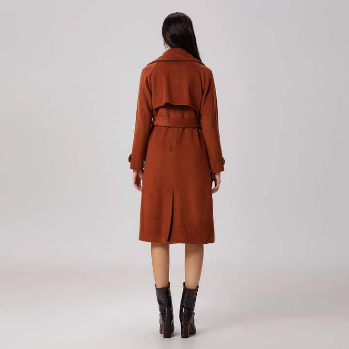 Smart and Joy - Wholesale Trench Coat - Women's - Wool coat with wide shutters8
