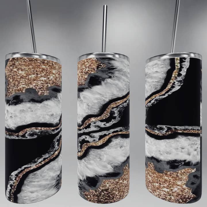 Glitter marble tumbler for wholesale by Boss N Babes Wholesale