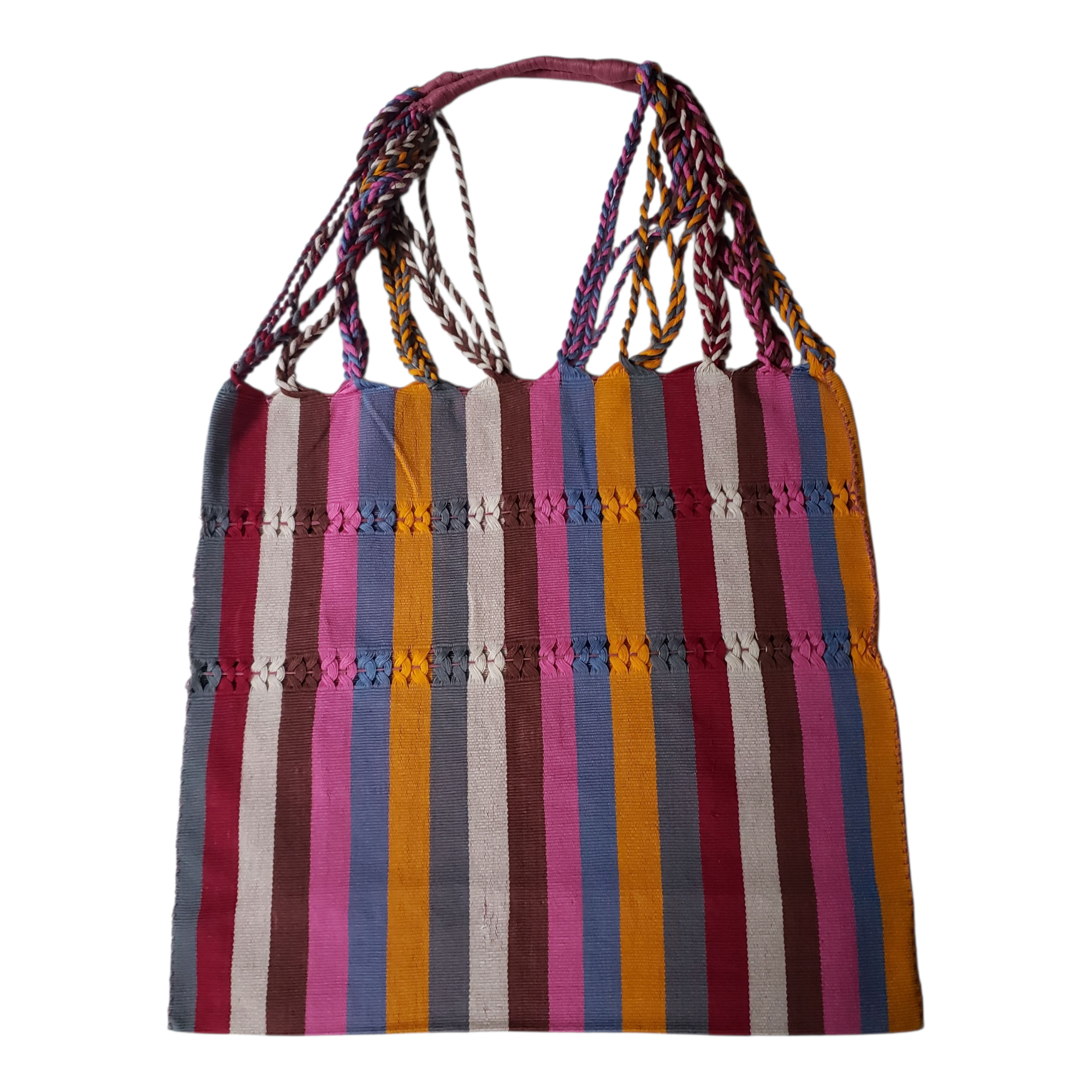The Little Pueblo - Vente Tote bag – femme - Sac fourre-tout tissé à rayures mexicaines, hamac de Chiapas, fait main pour femme8