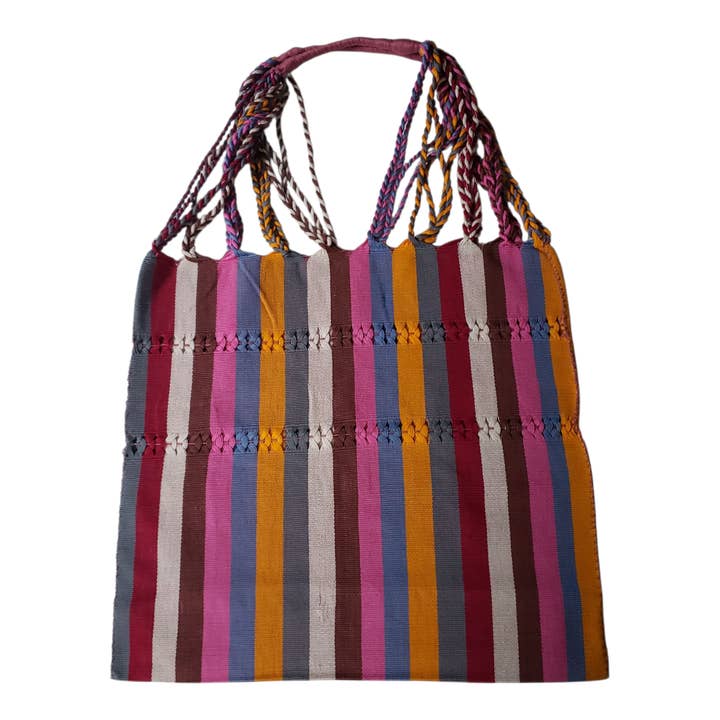 The Little Pueblo - Vente Tote bag – femme - Sac fourre-tout tissé à rayures mexicaines, hamac de Chiapas, fait main pour femme8