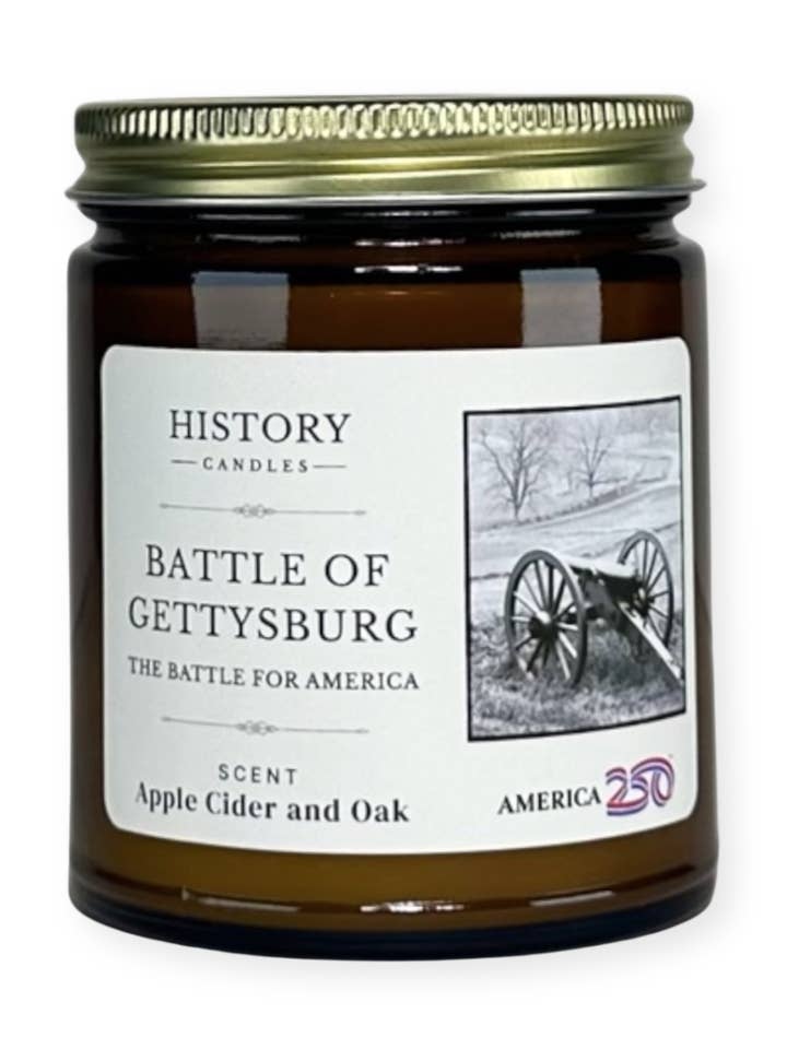 Battle of Gettysburg 1863 - America250™ Candle for wholesale by History Candles