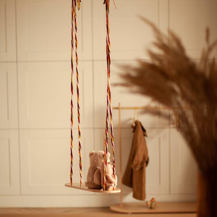 Babai – Großhandel Holzspielzeug – Kinder – Babai Kinder-Holzschaukel mit Baumwollseil23