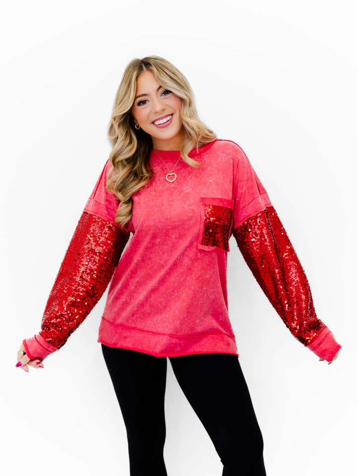 Sequined Bliss Tee for wholesale by Whiskey Darling