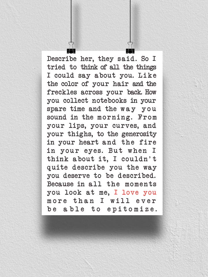 JAG ÄLSKAR DIG KUDDE TANKAR DIKT Skriv ut för wholesale av Two Brides Presents