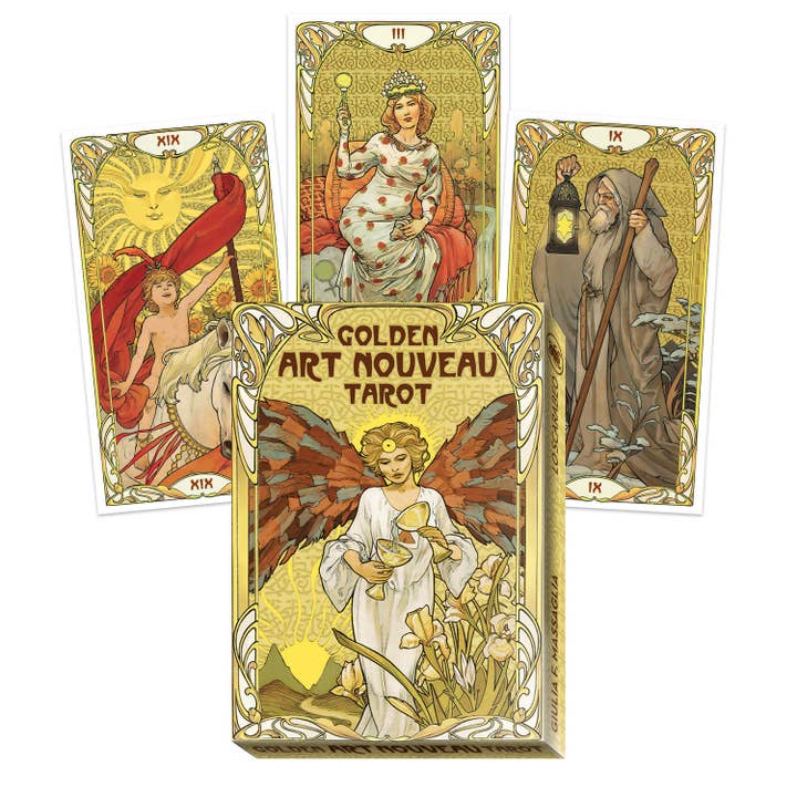 Cardshouse - Wholesale Tarot Cards - Golden Art Nouveau Tarot Grand Trumps 22 Cards Lo Scarabeo
