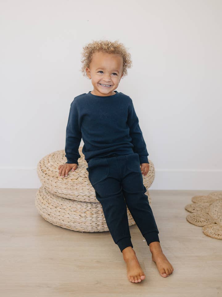 Henry Drew Collection - Wholesale Sweatshirt - Kids - Blank Crew Neck | Dark Sapphire2