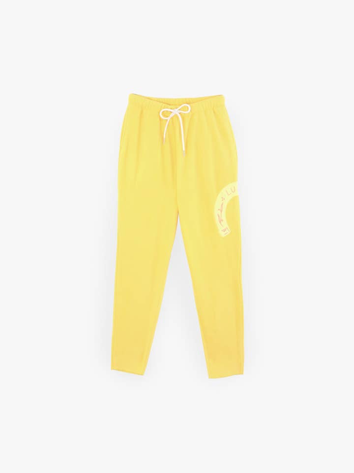 Fleece Lucky Joggers in Daffodil for wholesale by Hoohah