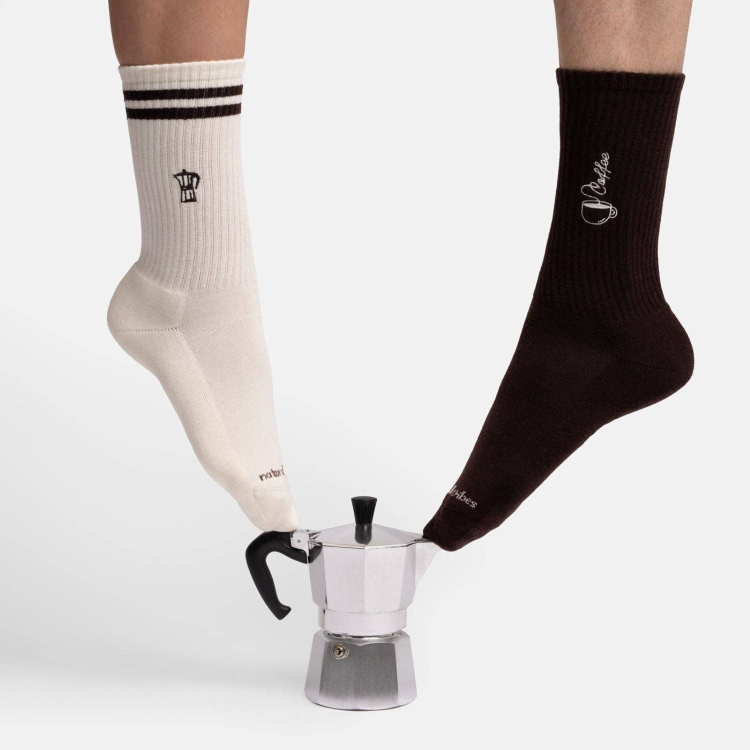 Natural Vibes - Wholesale Socks - Unisex - 2-Pack Coffee - Organic crew socks with embroidery3