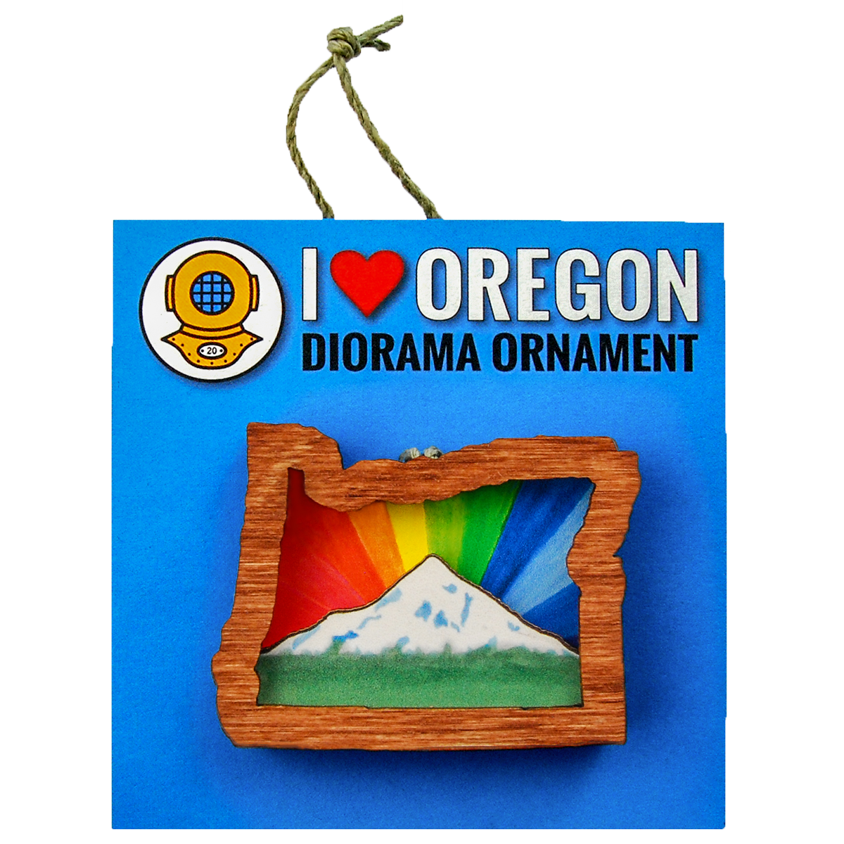 20 Leagues - Wholesale Ornament - Oregon Rainbow Hood Ornament or Magnet0