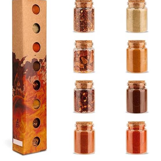 SIMPLY WOOD Chili Spice Gift Set with 8 Chili Varieties for wholesale by Simply Wood