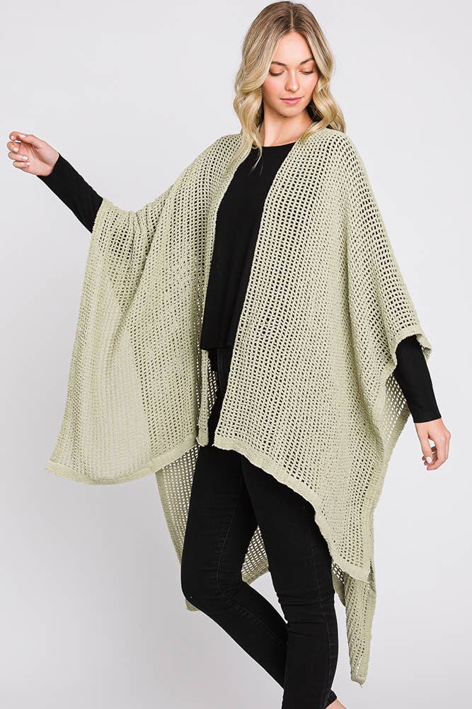 Hana - Wholesale Cardigan - Dames - Solid Chenille Crochet Ruana46