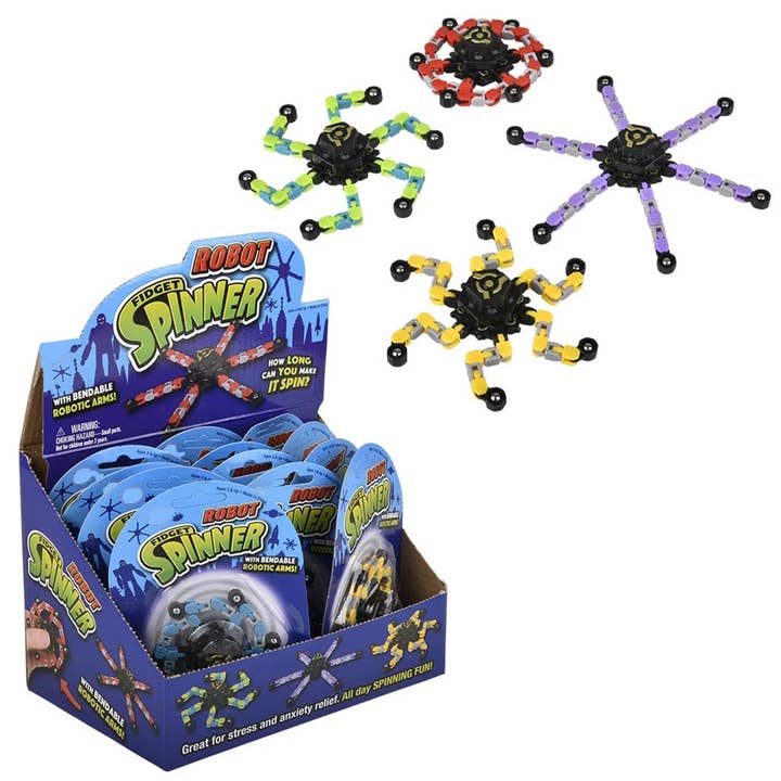 Deformable Robot Fingertip Spinner Toys In Bulk for wholesale by Holiday Farm