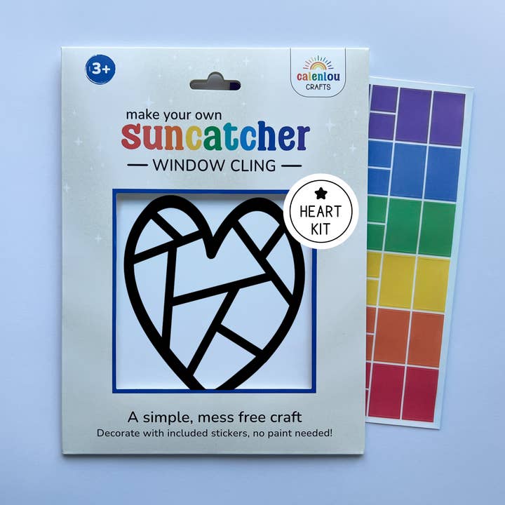 Heart Suncatcher Sticker Craft Kit for Kids for wholesale by Calenlou Crafts