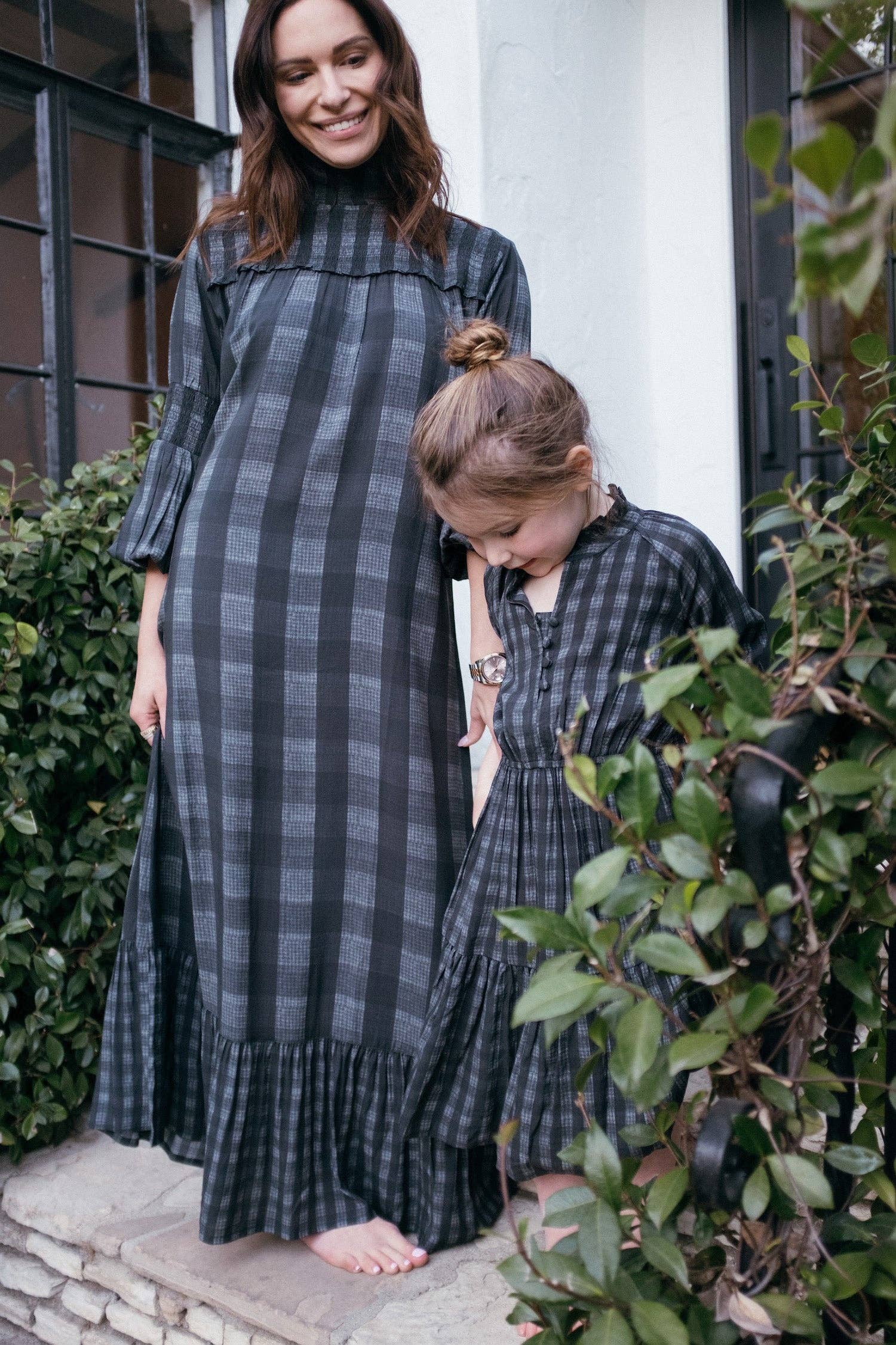 Dakota dress in mix gingham for wholesale on Faire2