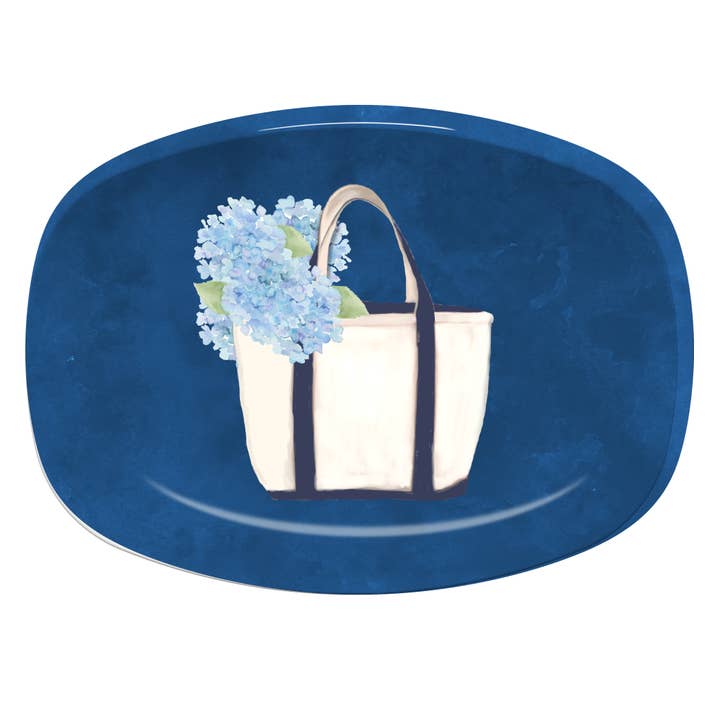 Platter - Tragetasche aus Leinen mit Hortensien für den Großhandel von Peachy Pendants