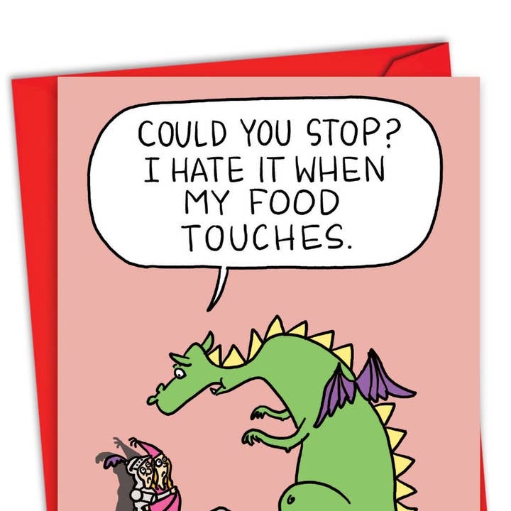 NobleWorks - Wholesale Valentine's Day Card - 1 Funny Valentine's Day Greeting Card-Dragon Food-NobleWorks0
