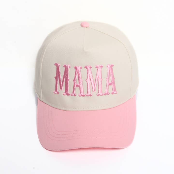 David And Young - Wholesale Baseball Cap - Women's - MAMA Embroidery 5 Panel Two Tone Cap