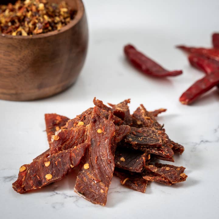 Super Hot Peri Peri Pork Jerky for wholesale by Mallorys Jerky