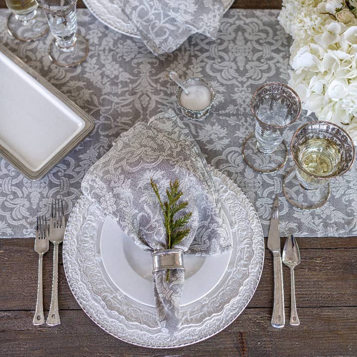 Arte Italica & Crown Linen Designs - Wholesale Table Runner - Imperial Jacquard Linen Table Runner