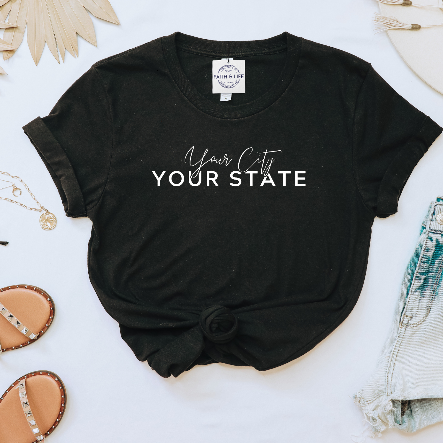 Custom Shop Name or Text Personalized Boutique Logo T-Shirt for wholesale on Faire8