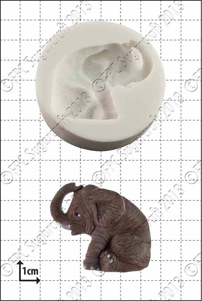 FPC Sugarcraft – wholesale Craft supplies – Elephant Silicone Mould (Mold) - 'Elephant' by FPC Sugar