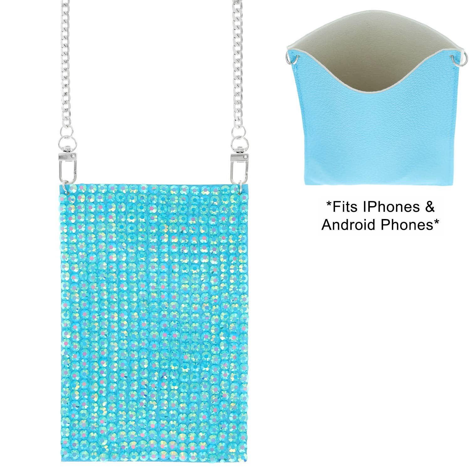 SP Sophia Collection - Wholesale Crossbody Bag - Women's - Rhinestone Cell Phone Bag with Chain Strap0