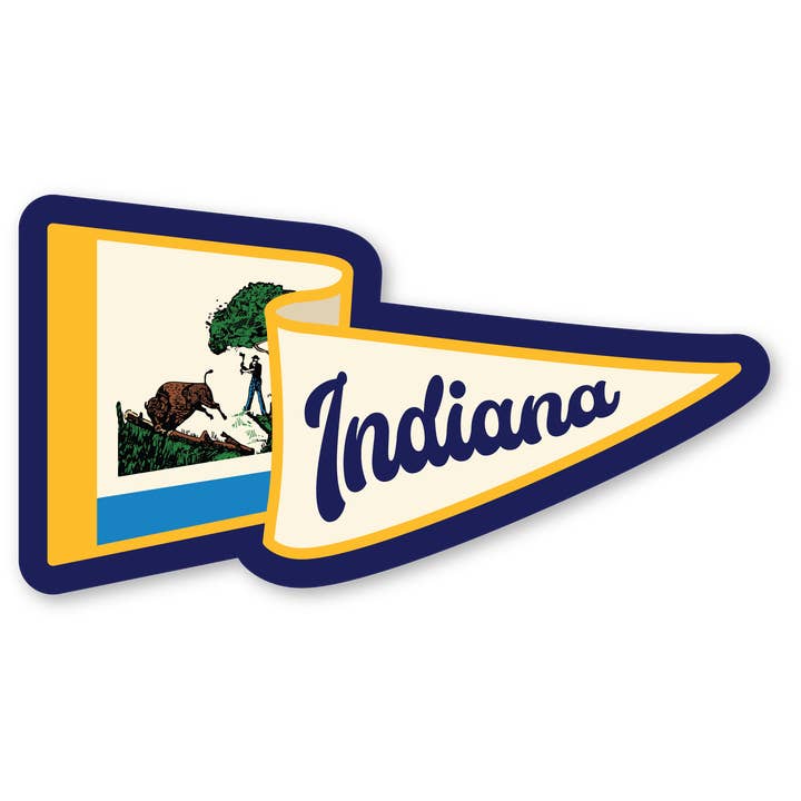 Desk Ornament - Indiana Waving Pennant for wholesale by Morris Magnets