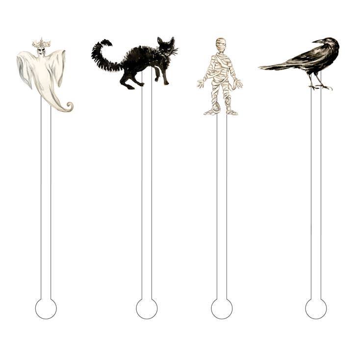 EERIE HALLOWEEN ACRYLIC STIR STICKS COMBO for wholesale by XO ACRYLICS | ACRYLIC STICKS
