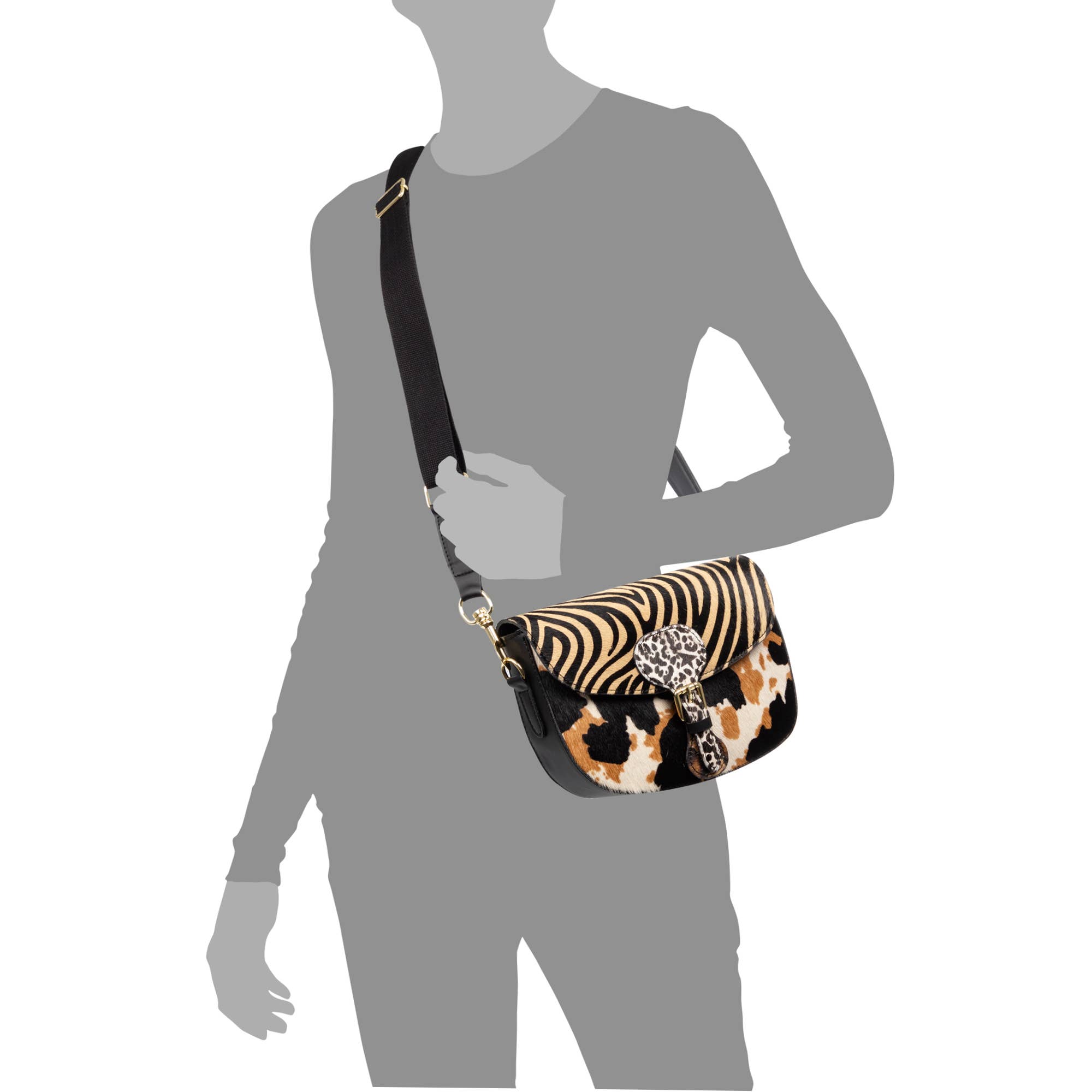 FIRENZE ARTEGIANI - Wholesale Shoulder Bag - Women's - Anghiari shoulder bag. Genuine Cavallino animal print leather.28